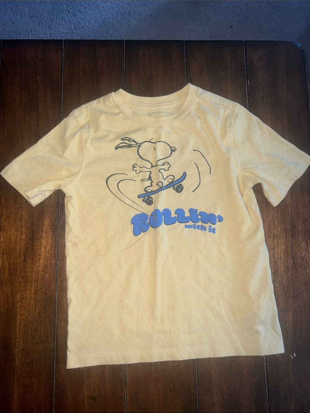 🎉🎉 5 for $20🎉🎉Kids Yellow Graphic Snoopy Skate T-Shirt